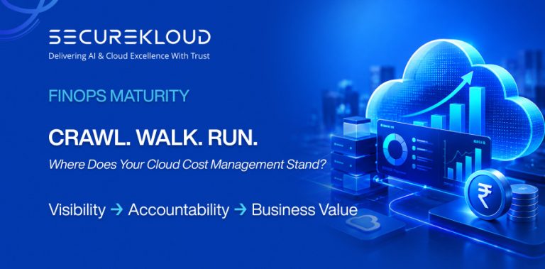 Cloud FinOps maturity framework showing cloud cost management progress from visibility to accountability and business value
